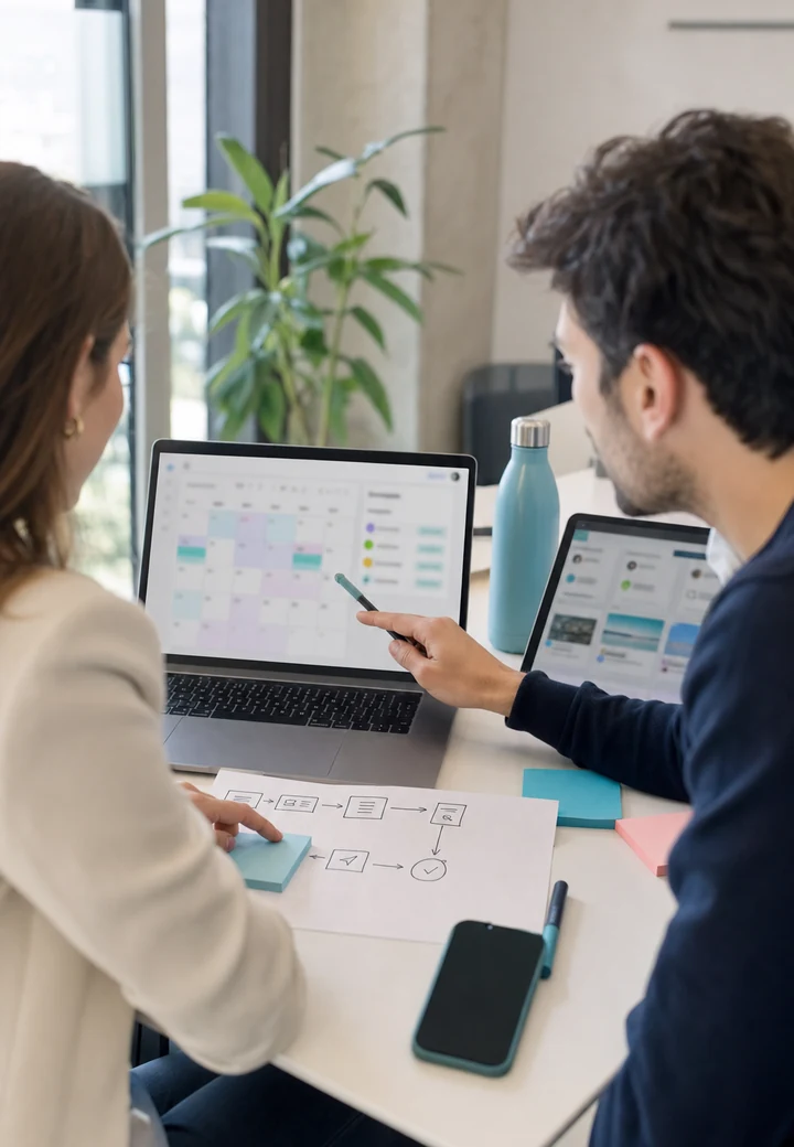 Flujo de contenido y aprobaciones
